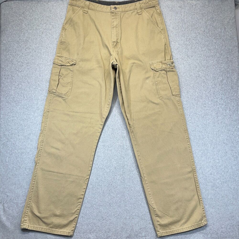 Wrangler Cargo Pants Men’s 36x34 Tan Cotton Utility